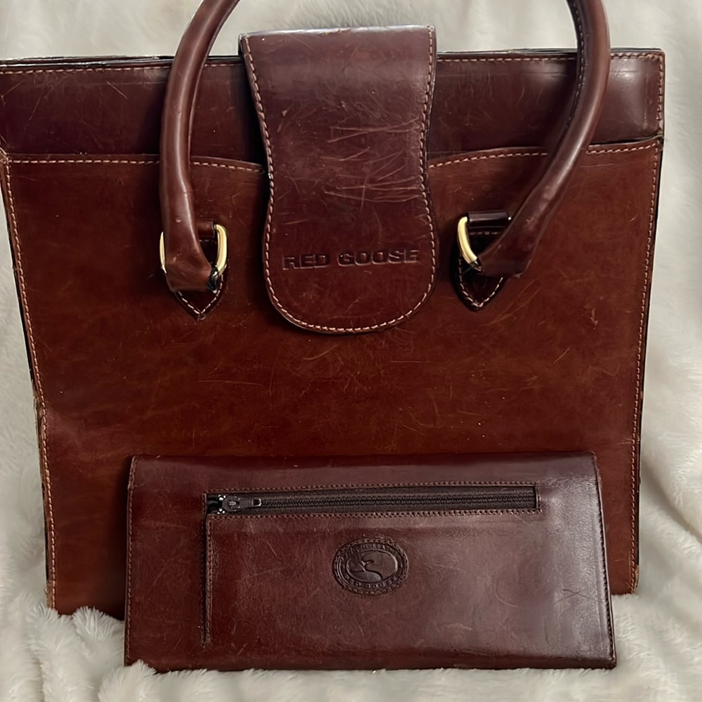 Red Goose Genuine Leather Vintage Purse and Wallet🔥
